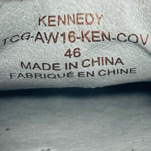 TCG Kennedy Men Sneaker Size 12 Black Premium Leather & Fabric Laced Low Top New - Picture 7 of 16